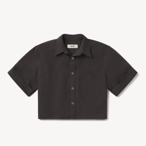 Mainstay Cotton Cut-Off Short Sleeve Button Down